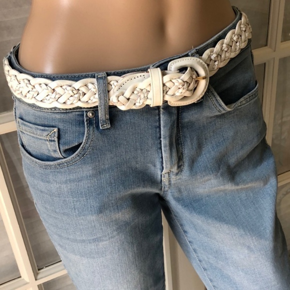 Vintage Talbots off white woven leather belt